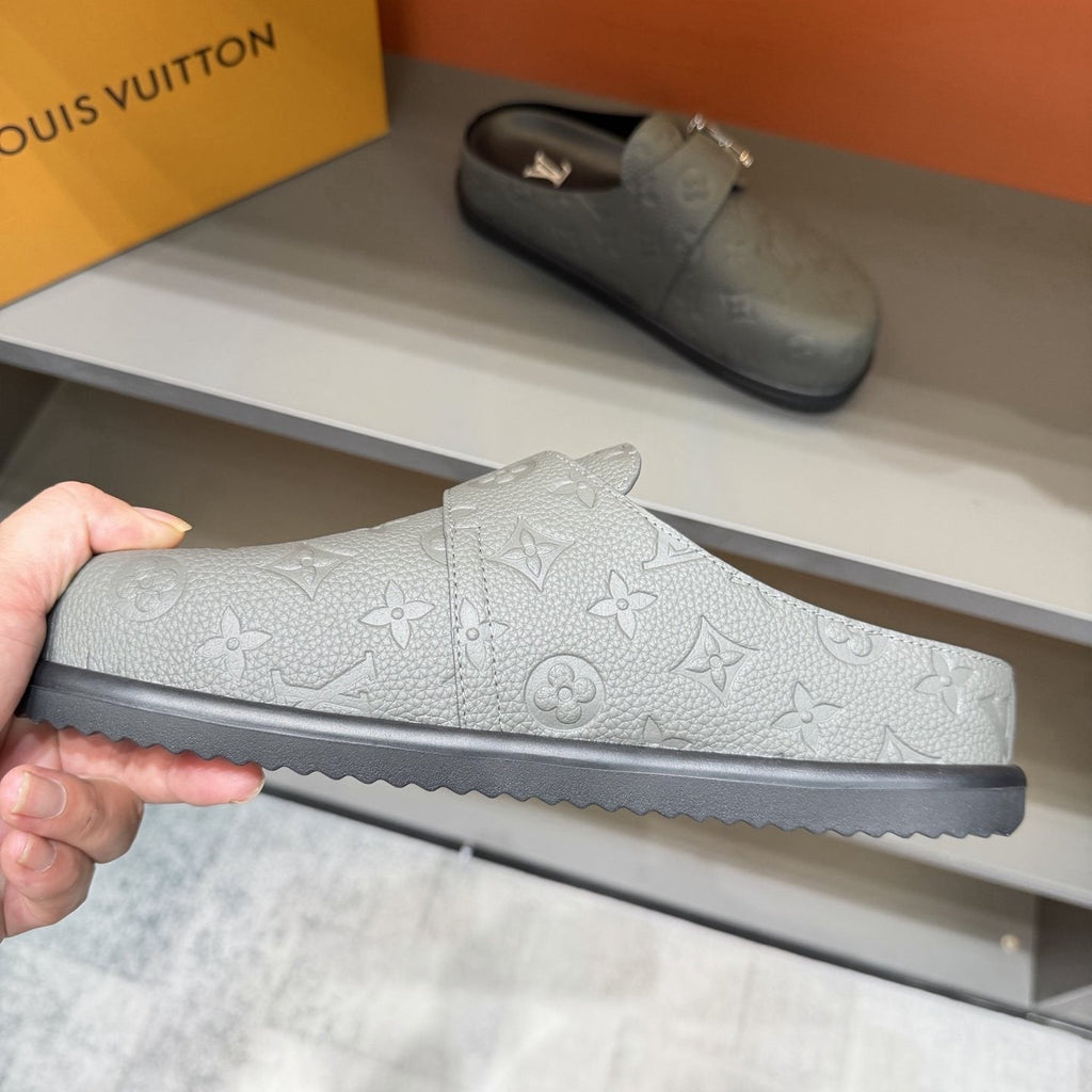 Louis Vuitton Monogram Buckle Slide Sandals — side