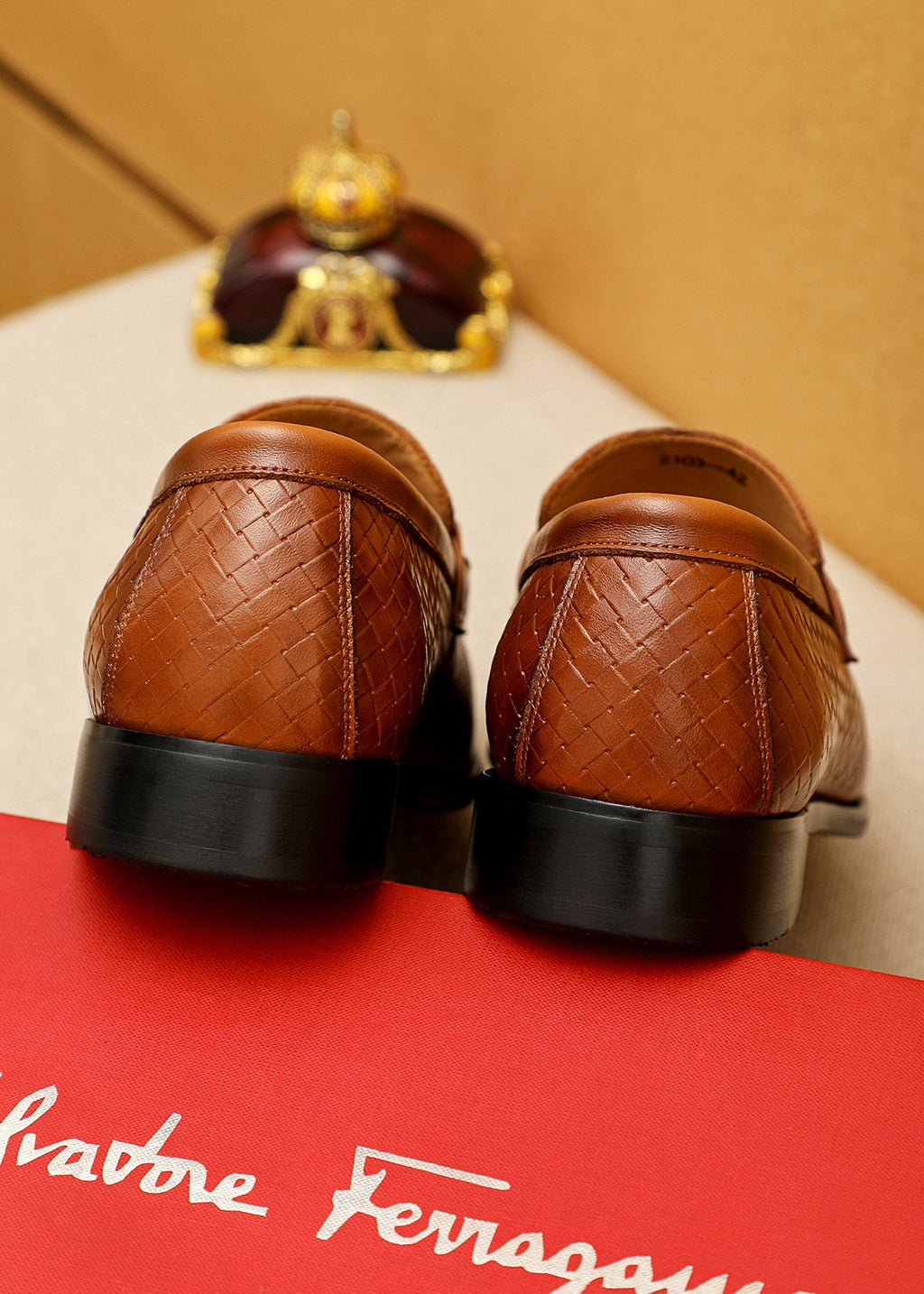 Salvatore Ferragamo Textured Buckle Loafers — detail