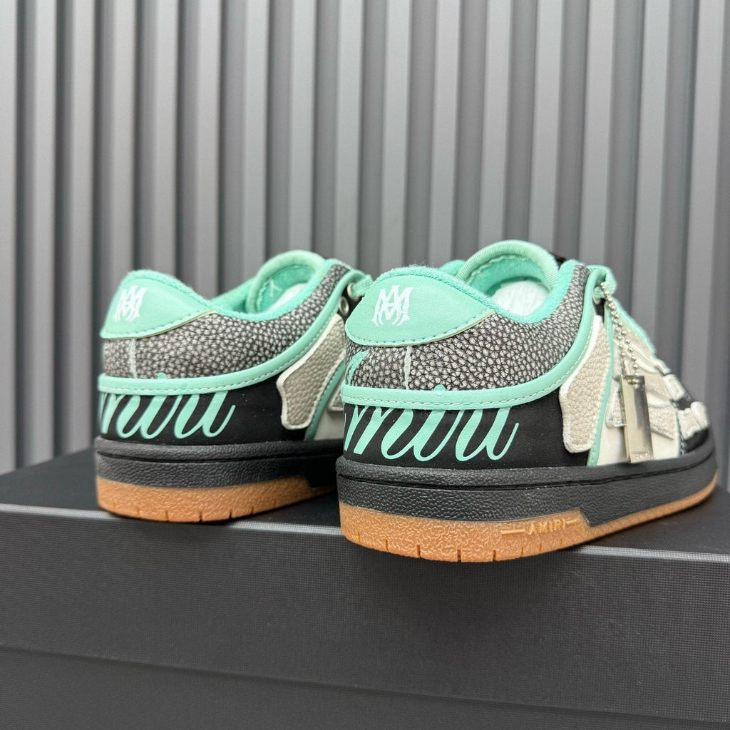 AMIRI Mint Green Paneled Low-Top Sneakers — back