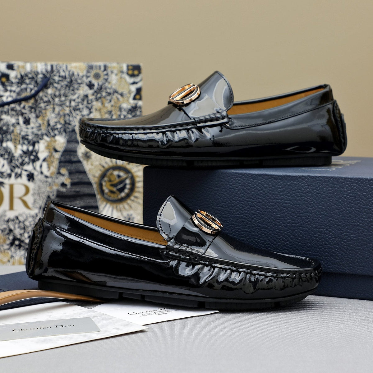 Dior CD Hardware Slip-On Loafers — front