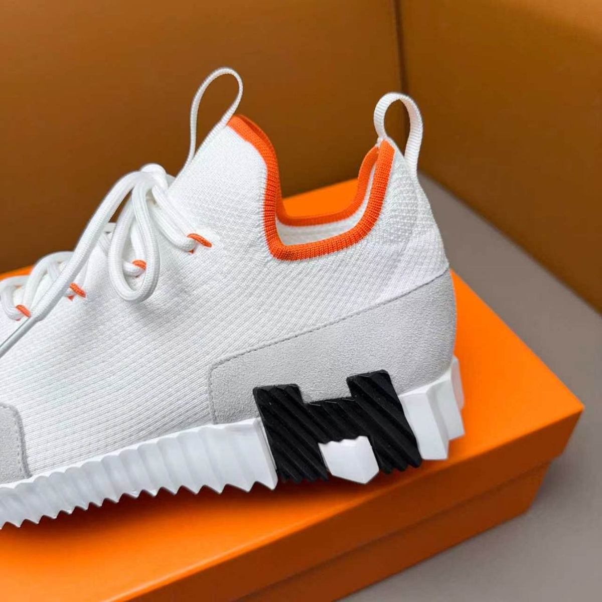 Hermès Layered Knit Sneakers — detail