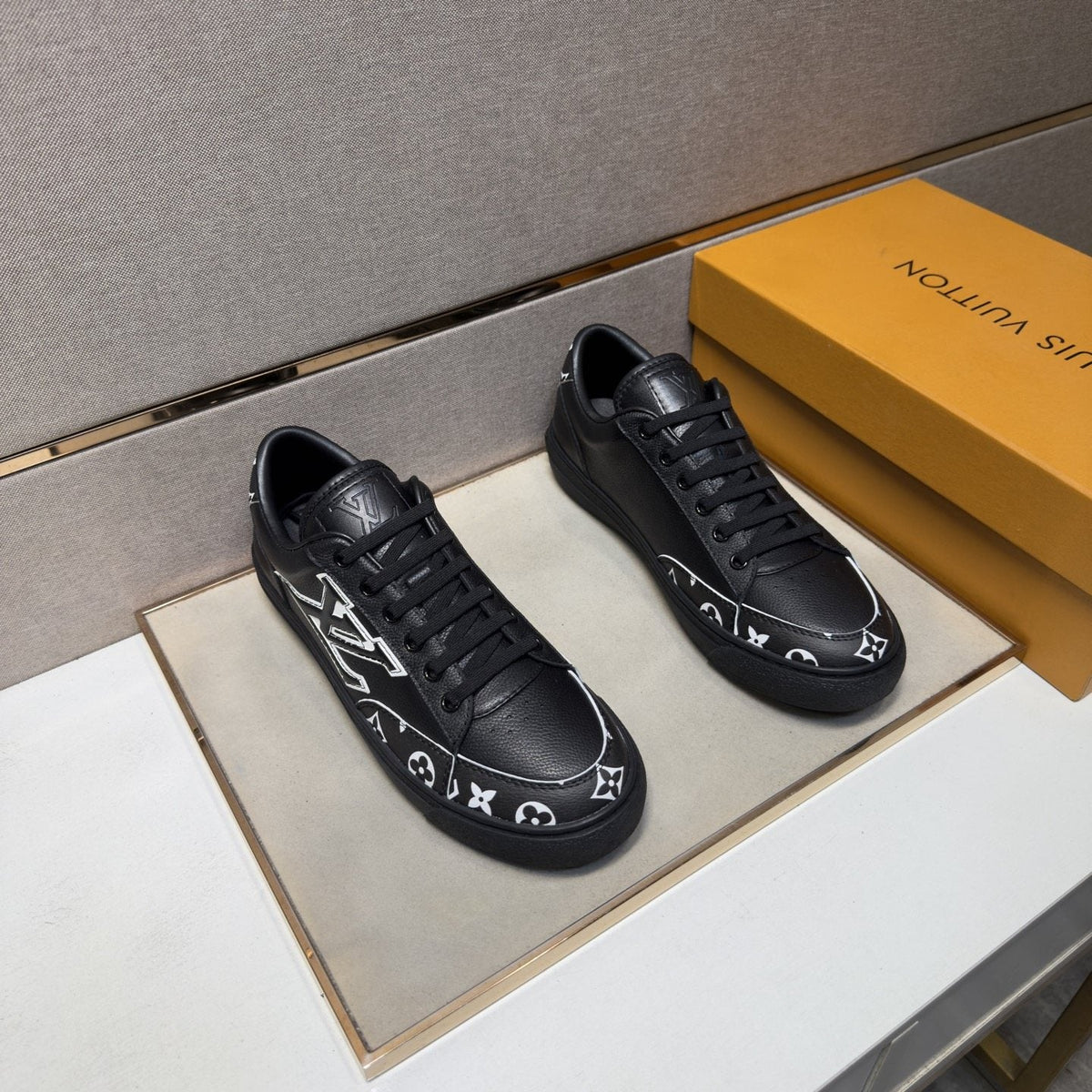 Louis Vuitton Monogram Accent Low-Top Sneakers — front