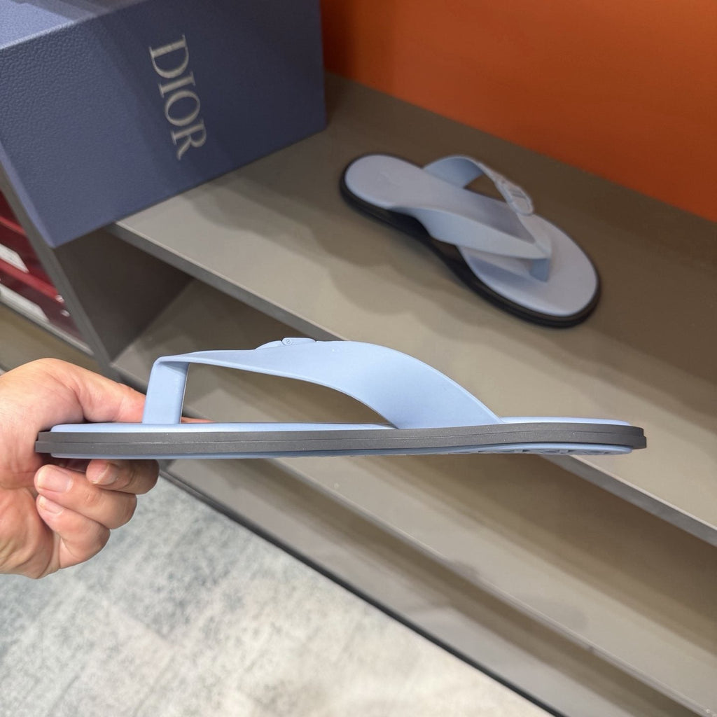 Dior Thong Sandals with Circular Strap Accent — side