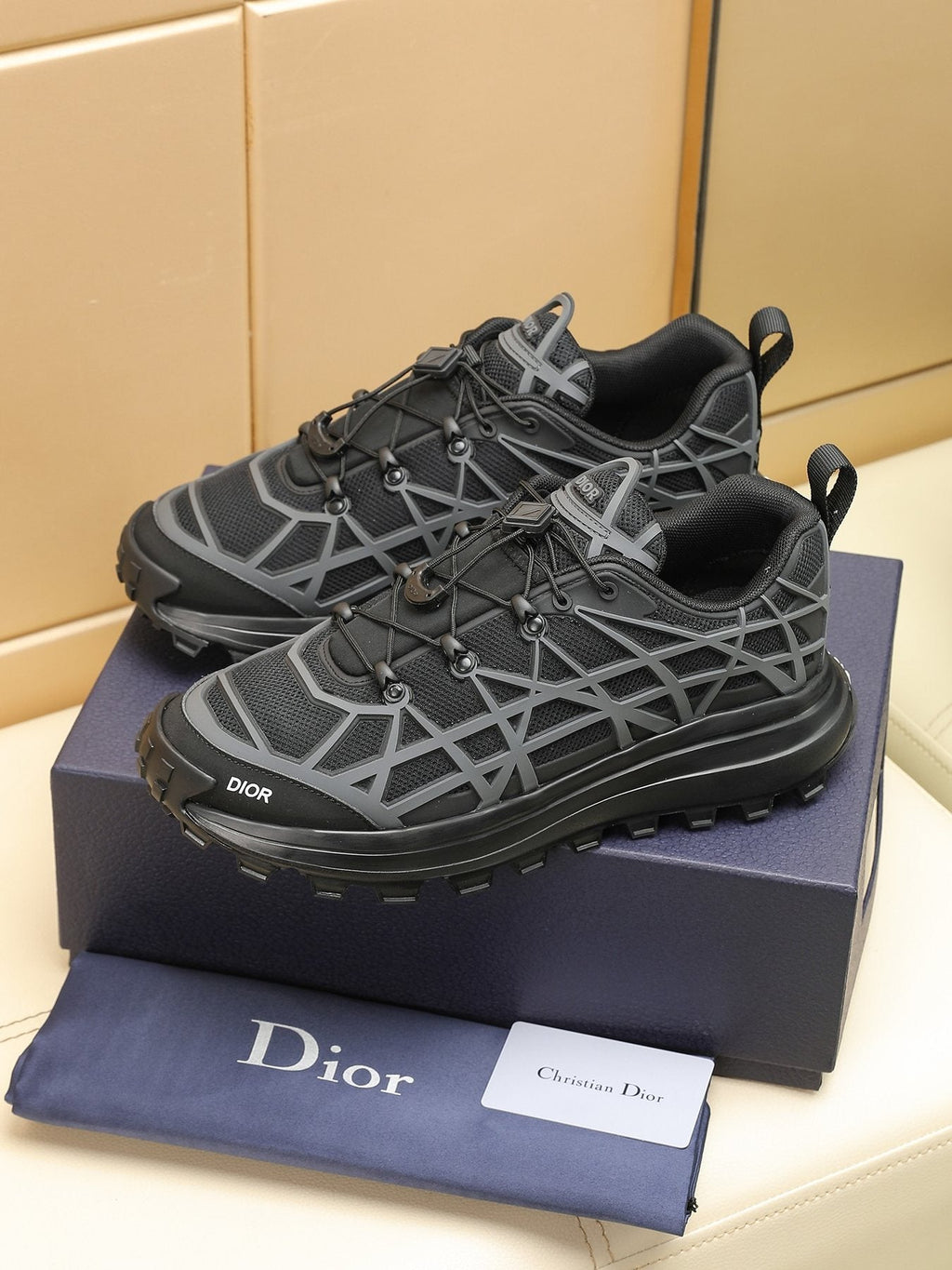 Dior B31 Runner White and Light Gray Sneakers — front