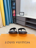 Louis Vuitton Dark Brown Check Thong Sandals — hero