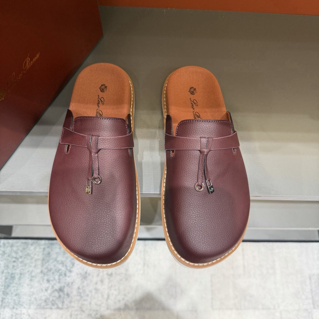 Textured Tassel Mule Loafers — front