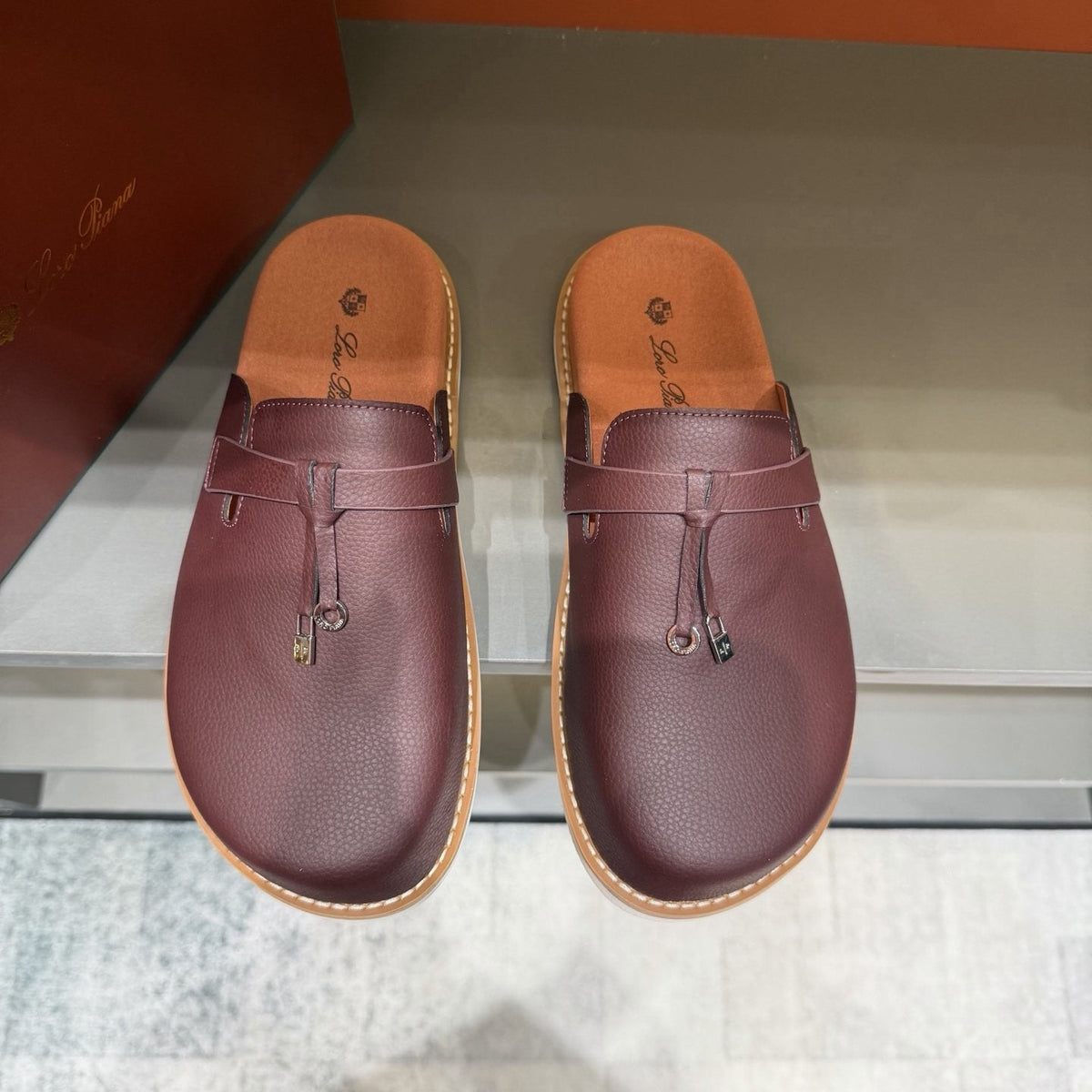Textured Tassel Mule Loafers — front