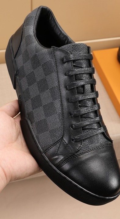 Louis Vuitton Checkered Leather Low-Top Sneakers — front