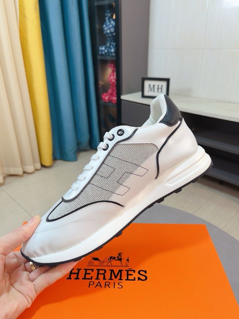 Hermès H-Overlay Low-Top Sneakers — side