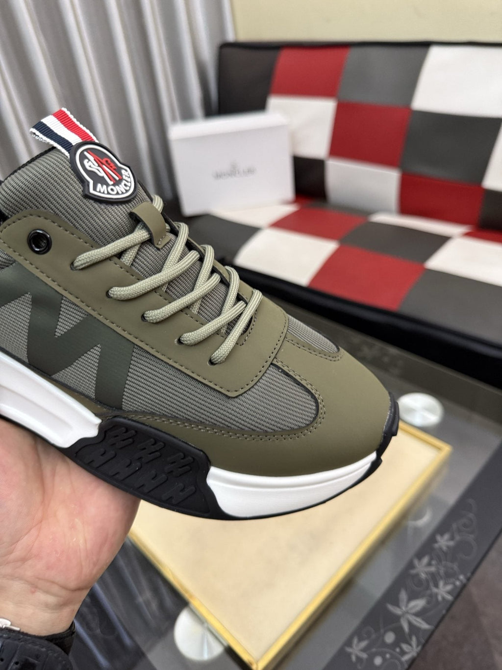 MONCLER Color-Block Low-Top Sneakers — detail