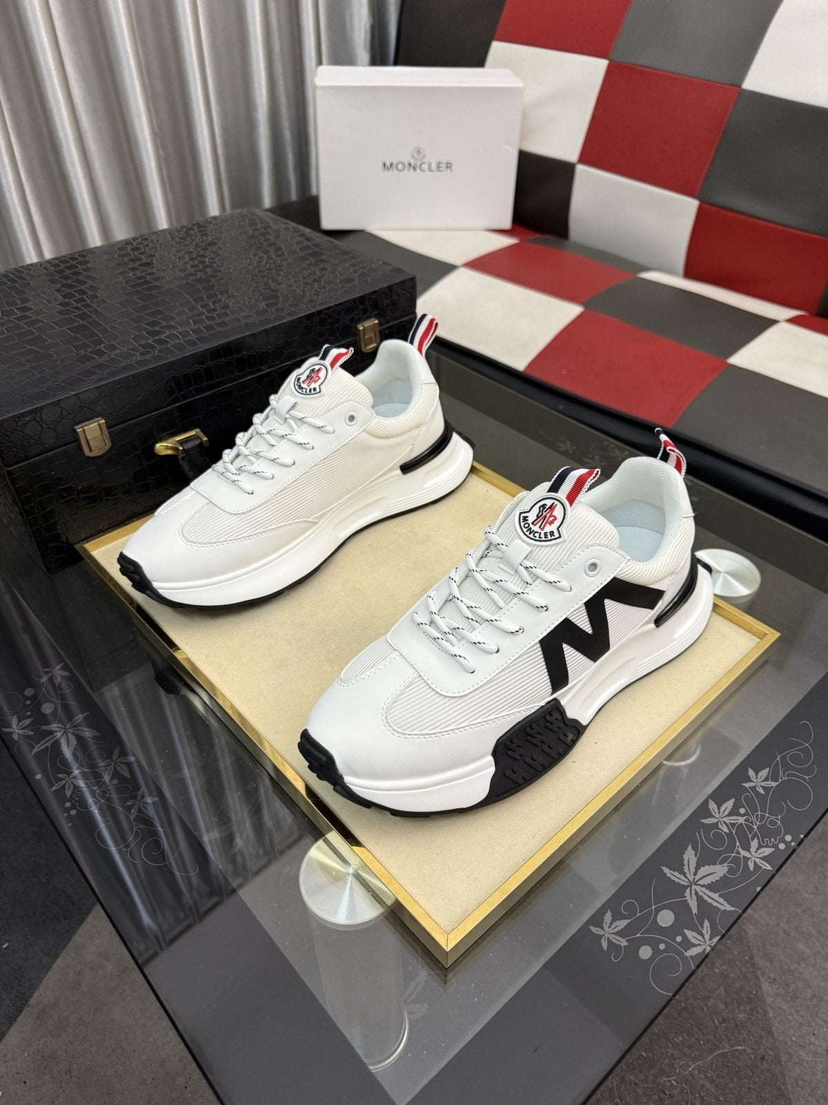 MONCLER Color-Block Low-Top Sneakers — front