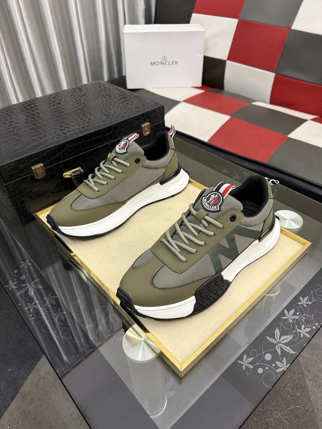 MONCLER Color-Block Low-Top Sneakers — front