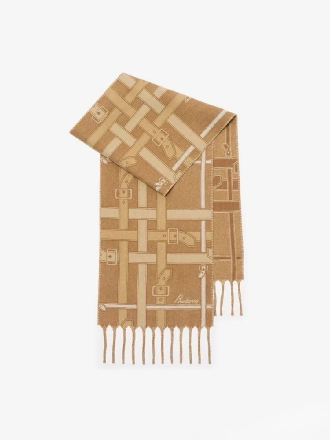 Burberry Reversible Cashmere Fringe Scarf — hero