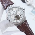 OMEGA Brown Silver Dial Strap Watch — hero