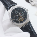 OMEGA Silver Black Dial Strap Watch — hero