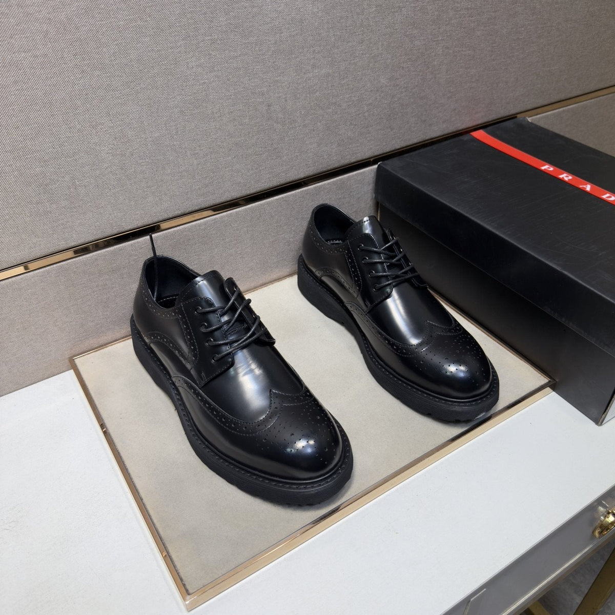 Prada Wingtip Lace-Up Shoes — front