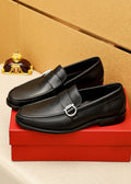 Ferragamo Leather Buckle Loafers — hero