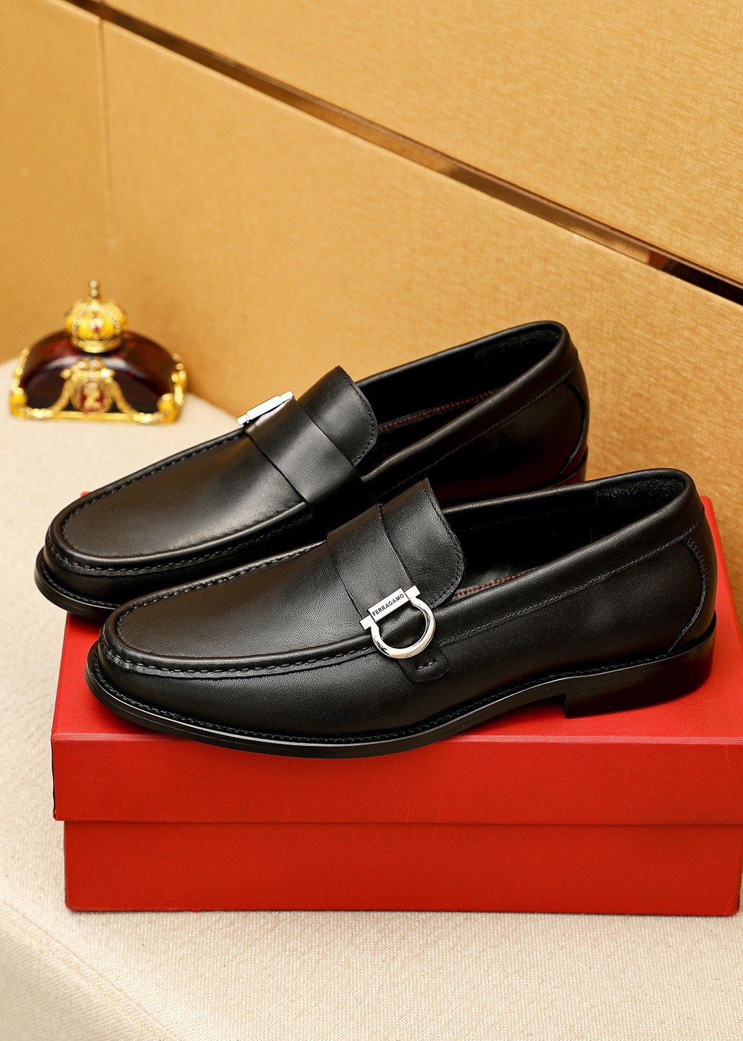 Ferragamo Leather Buckle Loafers — hero