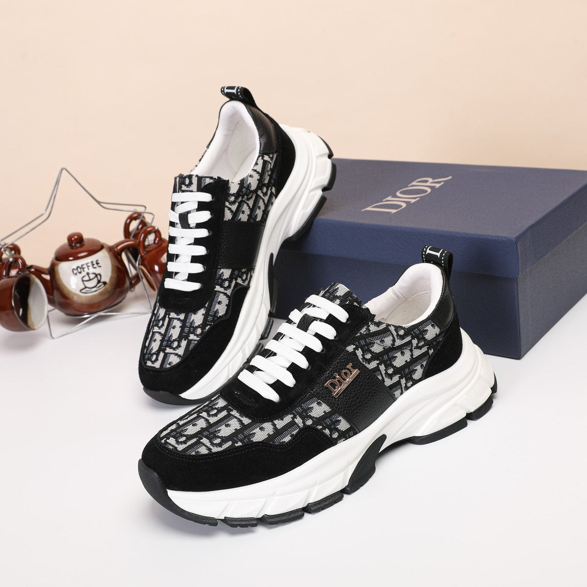 Dior Patterned Low-Top Sneakers — front
