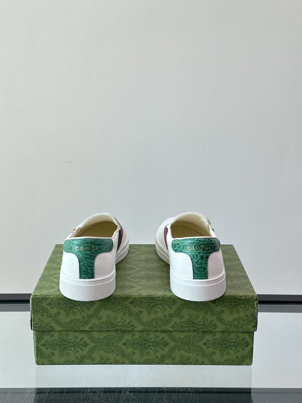 Gucci Striped Slip-On Sneakers — back