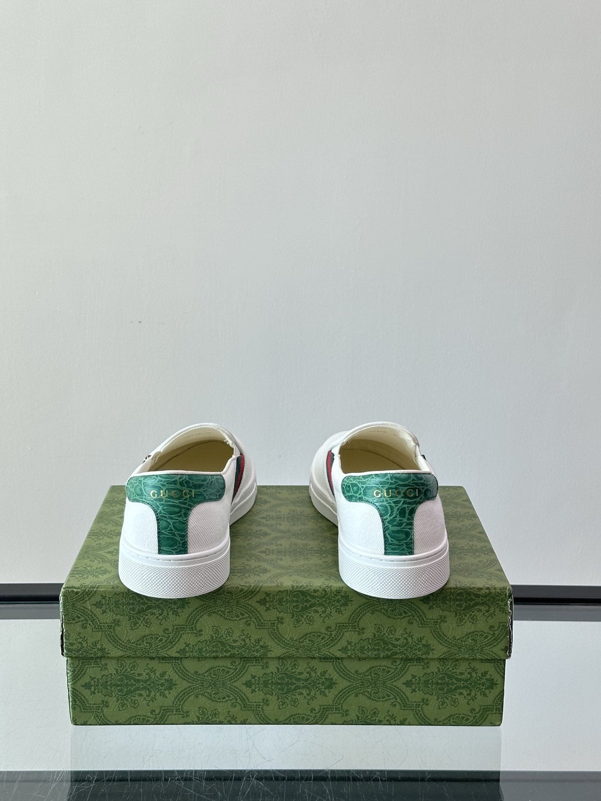 Gucci Striped Slip-On Sneakers — back