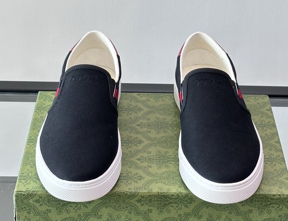 Gucci Striped Slip-On Sneakers — hero