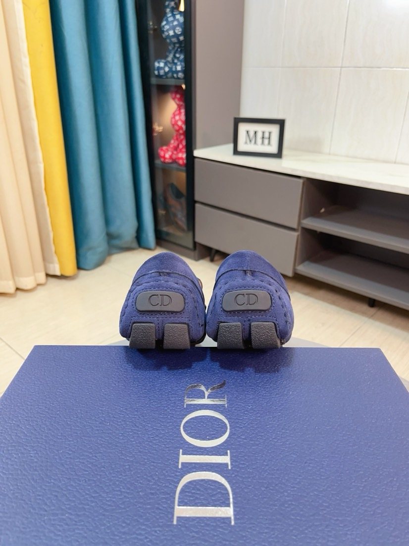 Dior Moc-Toe Logo Plaque Loafers — back