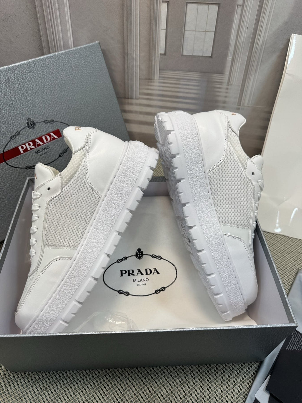 Prada Lug Sole Sneakers — side