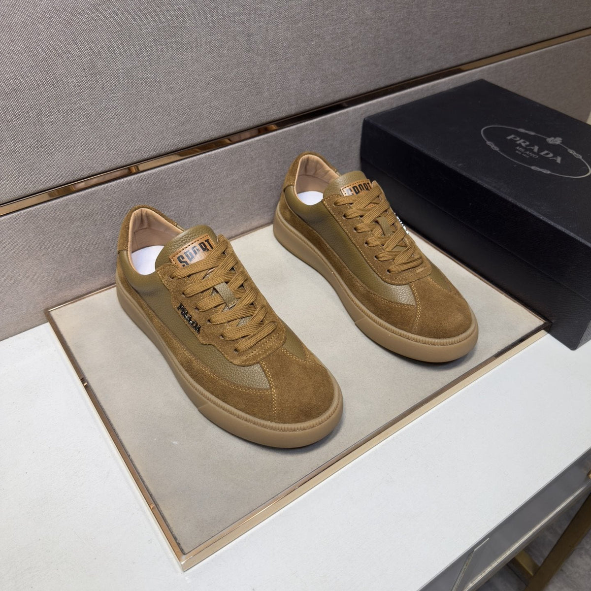 Prada Logo Low-Top Sneakers — front
