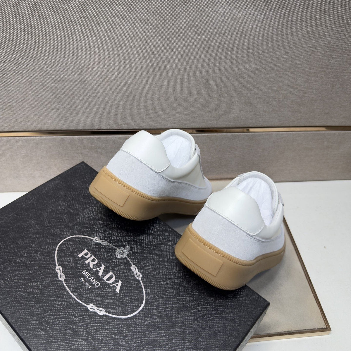 Prada Logo Low-Top Sneakers — back