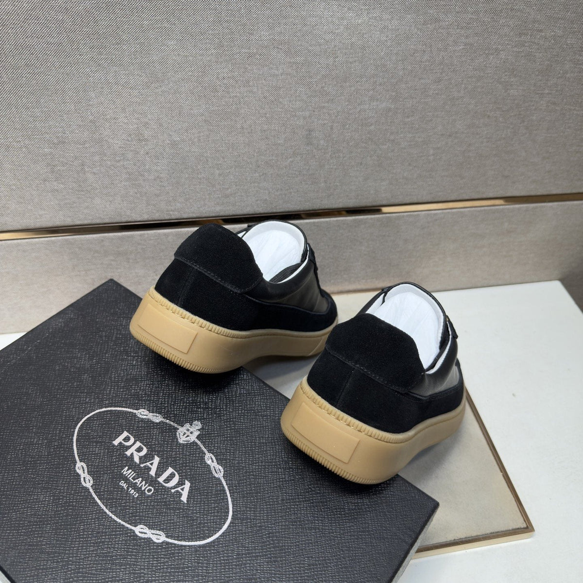 Prada Logo Low-Top Sneakers — back