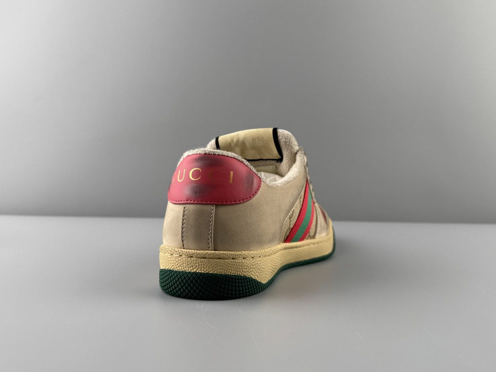 Gucci Beige Stripe Low-Top Sneakers — back