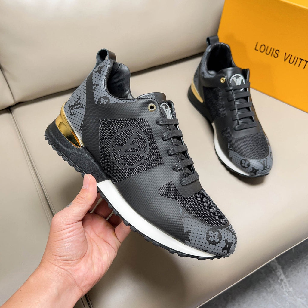 Louis Vuitton Patterned Panel Sneakers — model