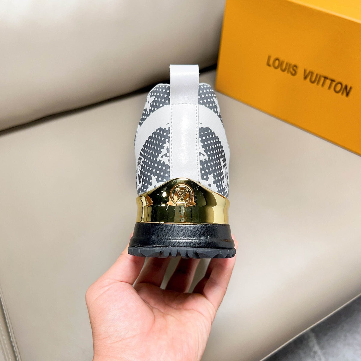 Louis Vuitton Patterned Panel Sneakers — back