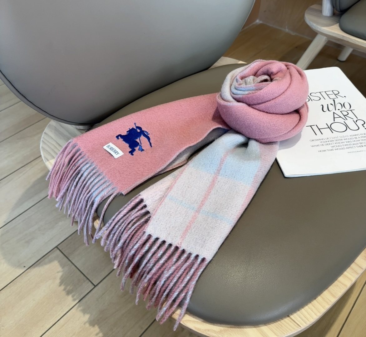 Burberry Reversible Plaid Fringed Scarf — back