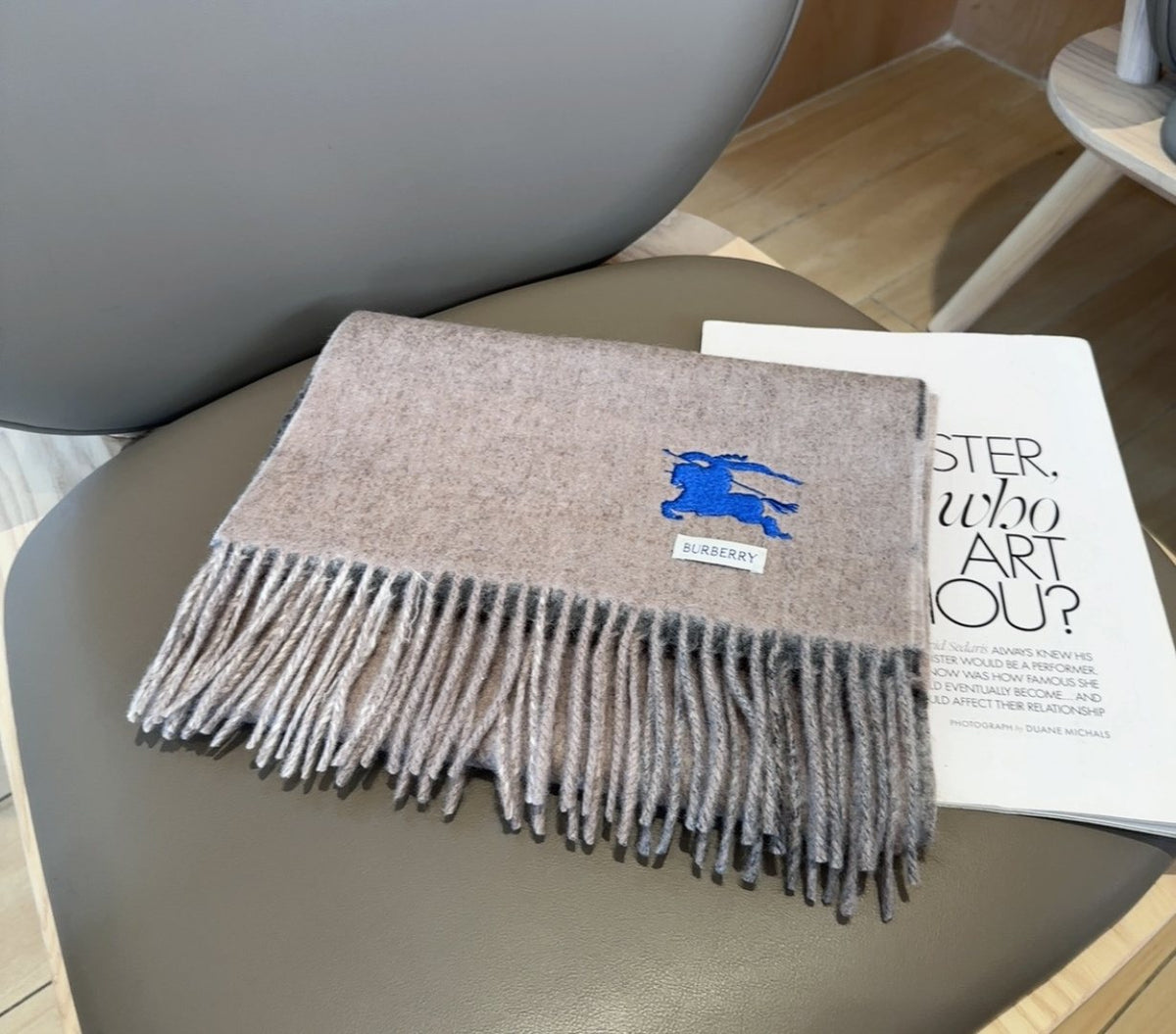 Burberry Reversible Plaid Fringed Scarf — hero