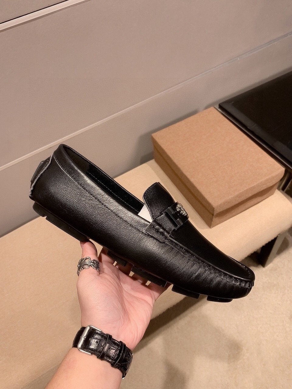 Gucci Black Hardware Loafers — side