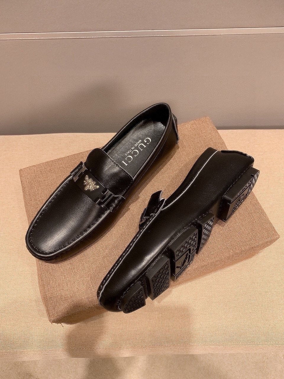 Gucci Black Hardware Loafers — side