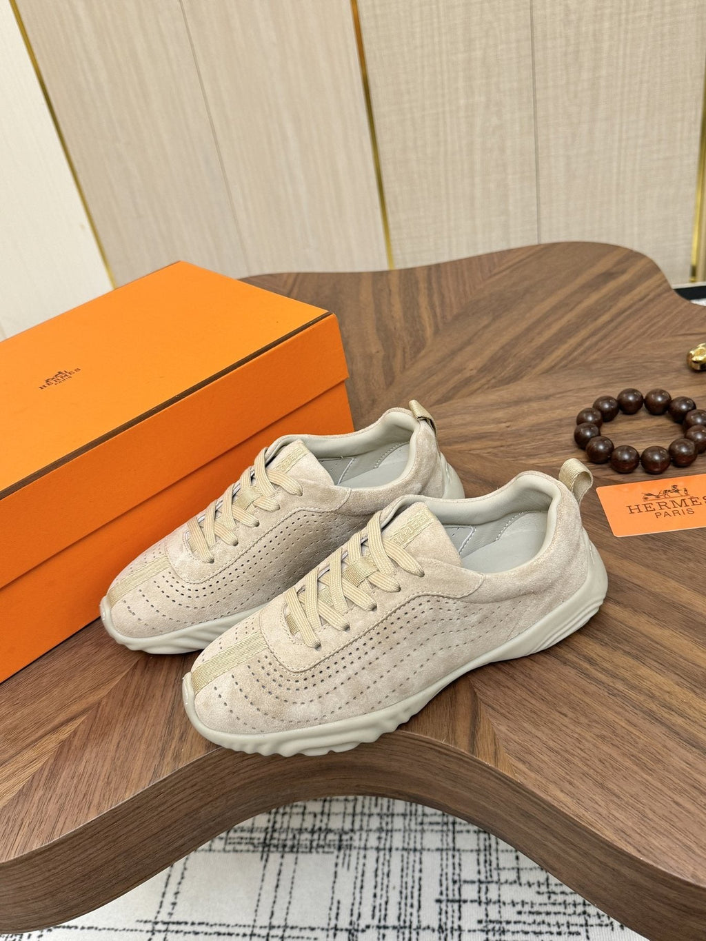 Hermès Perforated Low-Top Sneakers — front
