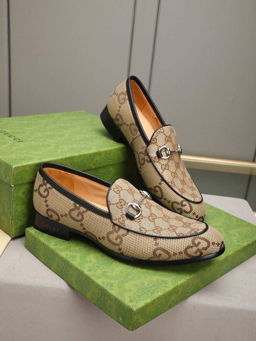 Gucci Monogram Bit Loafers — side