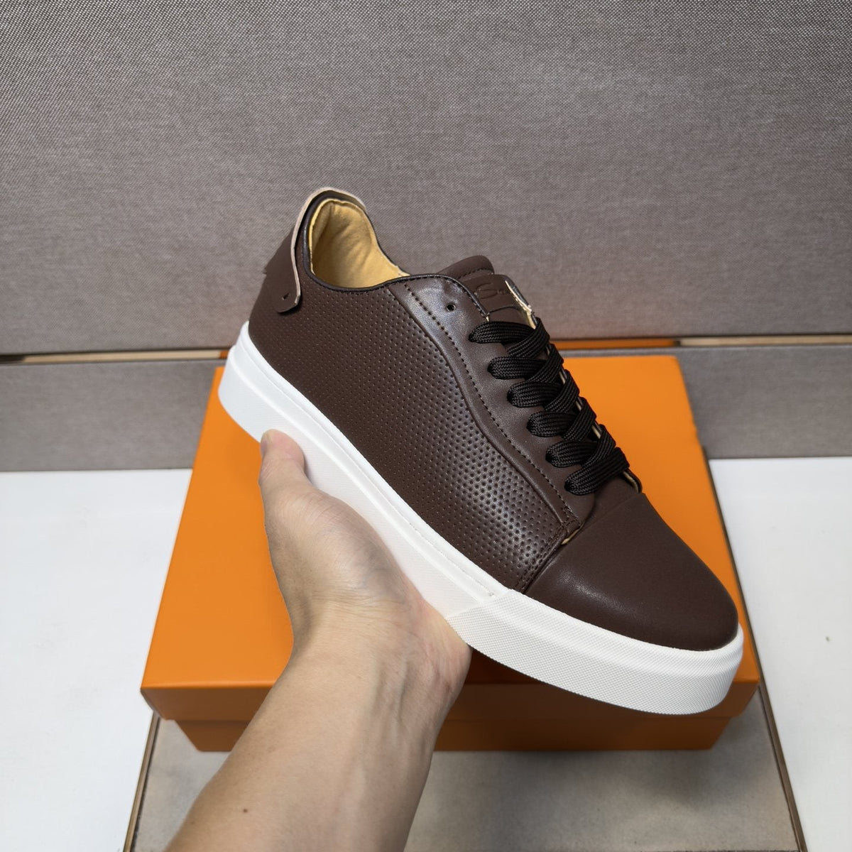 Santoni Navy Blue Low-Top Sneakers — model