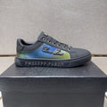 Philipp Plein Navy Iridescent Panel Sneakers — front