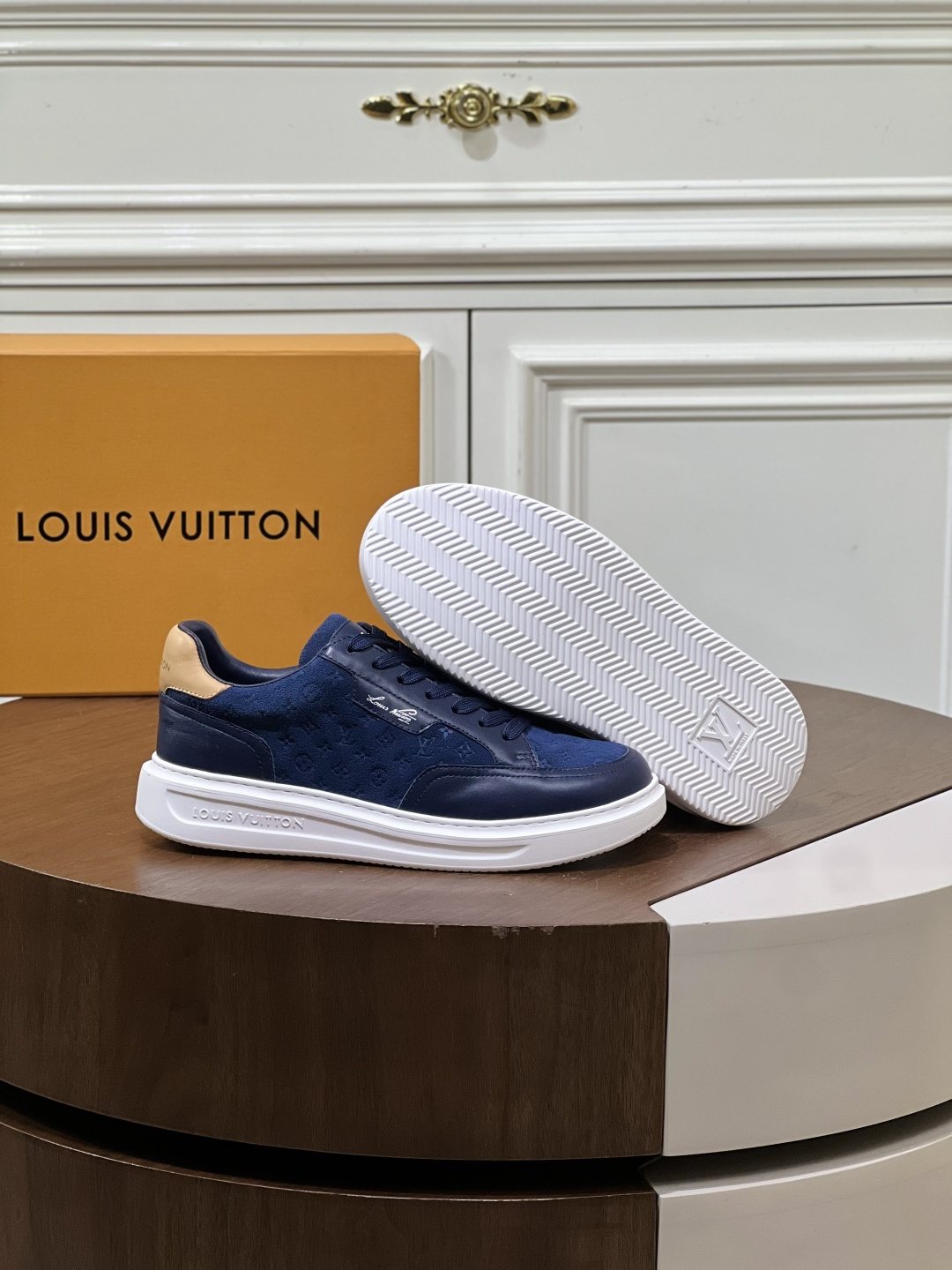 Louis Vuitton Textured Low-Top Sneakers — side