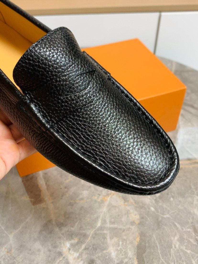 Louis Vuitton Textured Moc-Toe Loafers — back