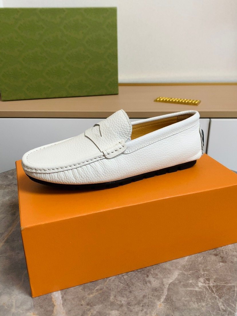 Louis Vuitton Textured Moc-Toe Loafers — side