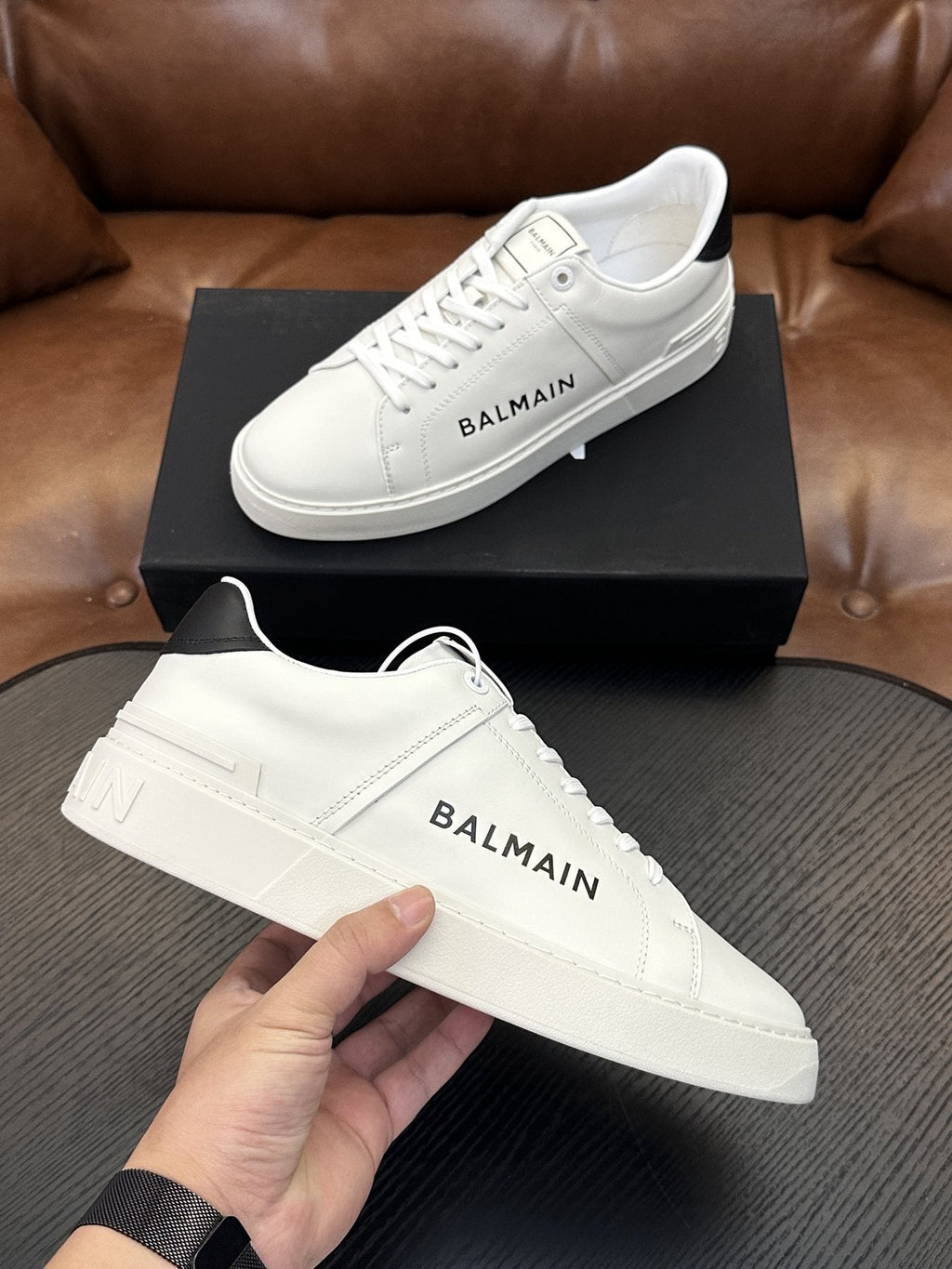 Balmain B-Skate Low-Top Sneakers — side