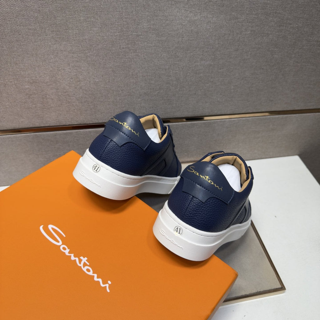 Santoni Textured Low-Top Sneakers — back