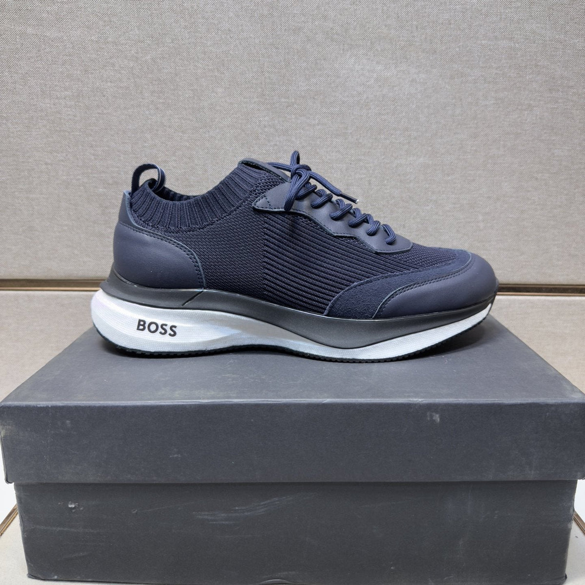 Hugo Boss Mixed-Material Lace-Up Sneakers — side