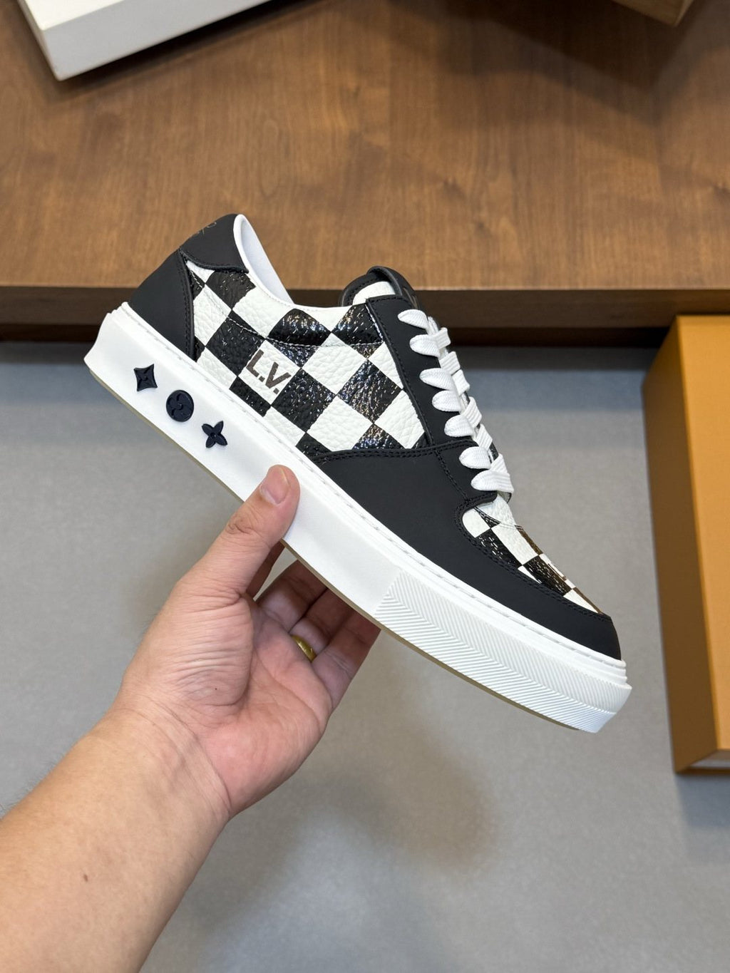 Louis Vuitton Checkerboard Low-Top Sneakers — side