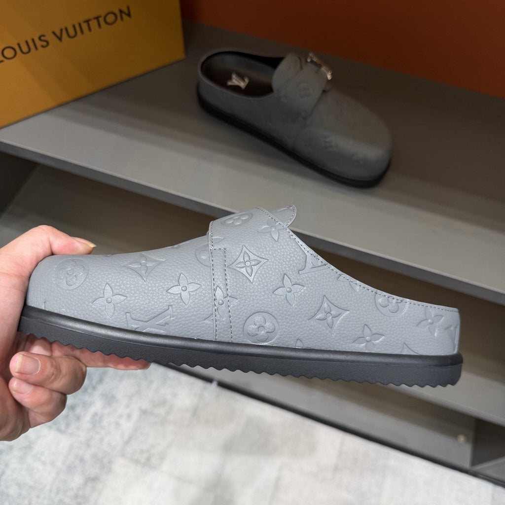 Louis Vuitton Monogram Buckle Slide Sandals — side